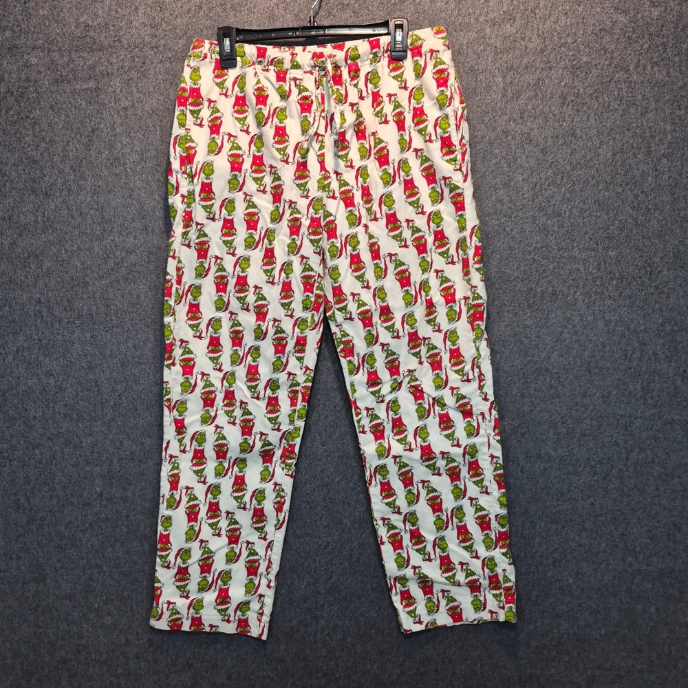 Hanna Andersson M Dr. Seuss Grinch 100% cotton PJ Pants christmas pockets